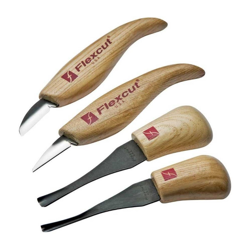 Flexcut Beginner Palm & Knife Set, All-Purpose Cutting Knife and Detail Knife Included, with 2 Palm Tools (KN600)