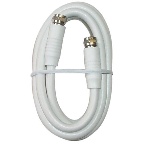 Black Point Products BV-082 White 6-Foot RG-6 H.D. Coax with Fittings, White