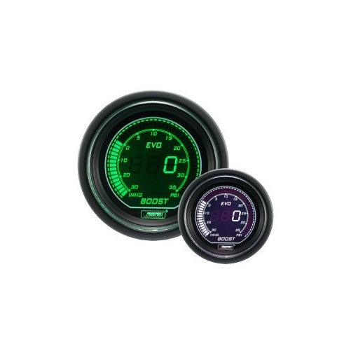 Boost Gauge- Electrical Digital Green/white EVO Series 52mm (2 1/16")