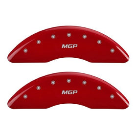 MGP Caliper Covers 17112SMGPRD 'MGP' Engraved Caliper Cover with Red Powder Coat Finish and Silver Characters, (Set of 4)