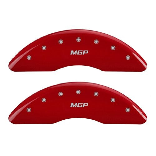 MGP Caliper Covers 17112SMGPRD 'MGP' Engraved Caliper Cover with Red Powder Coat Finish and Silver Characters, (Set of 4)