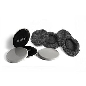 Slipstick CB127 Reusable Furniture Movers for Sliding on Carpet and Hard Floor Surfaces (Set of 4) 5 Inch Round Furniture Sliders with Removable Glide Socks