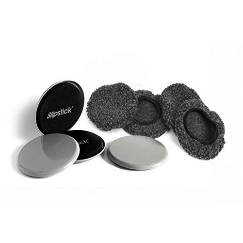 Slipstick CB127 Reusable Furniture Movers for Sliding on Carpet and Hard Floor Surfaces (Set of 4) 5 Inch Round Furniture Sliders with Removable Glide Socks