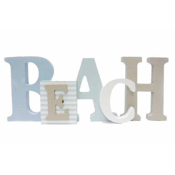 1 X Beach Word Sign - Tropical Beach Decor - Great for Office - Table Top or Wall Hanging - 12.5" Long 5" Tall