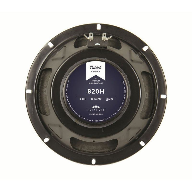 Eminence Patriot 820H 8" Guitar Speaker with Hemp Cone, 20 Watts at 4 Ohms