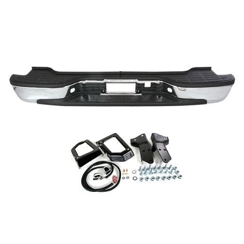 CarPartsDepot, Chrome Rear Bumper Assembly Steel Bar Replacement W/Pad, 364-15116-20-CH GM1103103 12496087