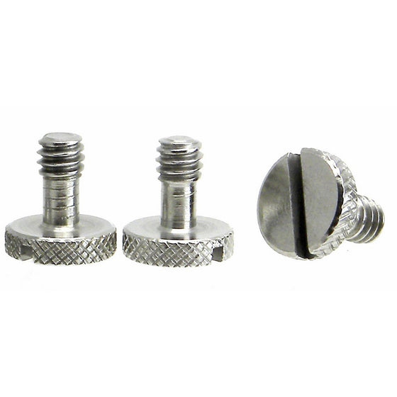 Steel Screws 1/4" Tripod Quick Release QR Plate Camera Flathead Slot Stainless SS ideal for Manfrotto / Sachtler (3 Pack)