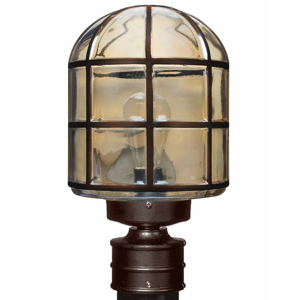 Besa Lighting 341797-POST 1X75W A19 Costaluz 3417 Series Post Mount Lighting Fixture, Bronze Finish