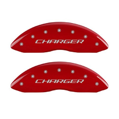 MGP Caliper Covers 12162SCHRRD Caliper Cover with Red Powder Coat Finish, (Set of 4)