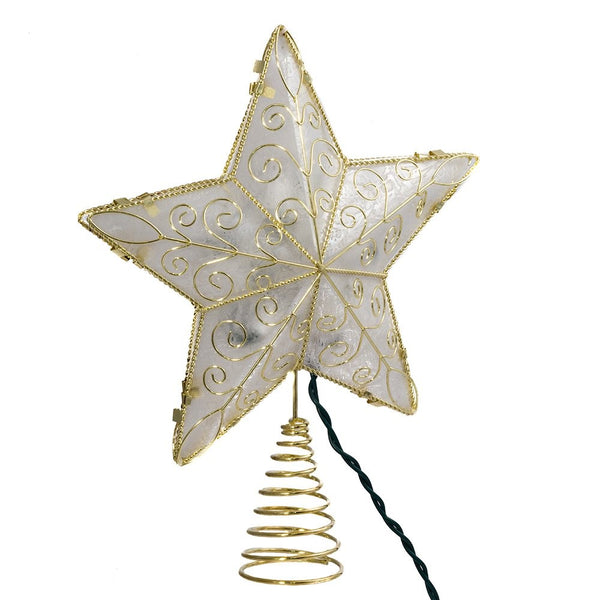 Kurt Adler 10 Light 8.5-Inch Gold Reflector Star Treetop