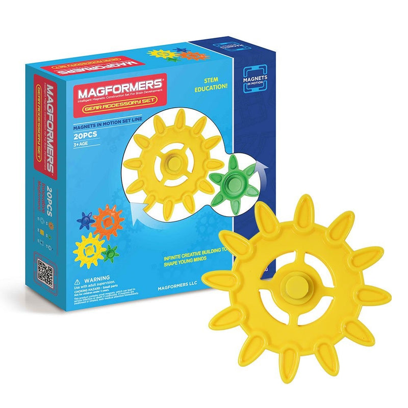 Magformers Magnets in Motion Accessory (20-pieces) Set Magnetic Building Blocks, Educational Magnetic Tiles Kit, Magnetic Construction STEM gear Toy Set