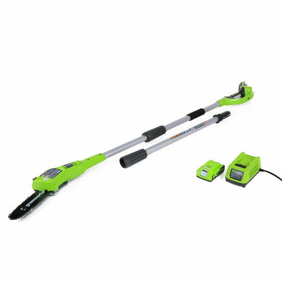 Greenworks 8.3' 24V Cordless Pole Saw, 2.0 AH Battery Included 20352