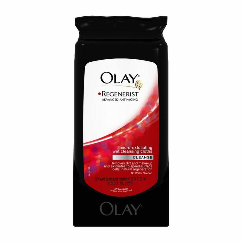 Olay Regenerist Micro-Exfoliating Wet Cleansing Cloths 30 Count (Pack of 2)