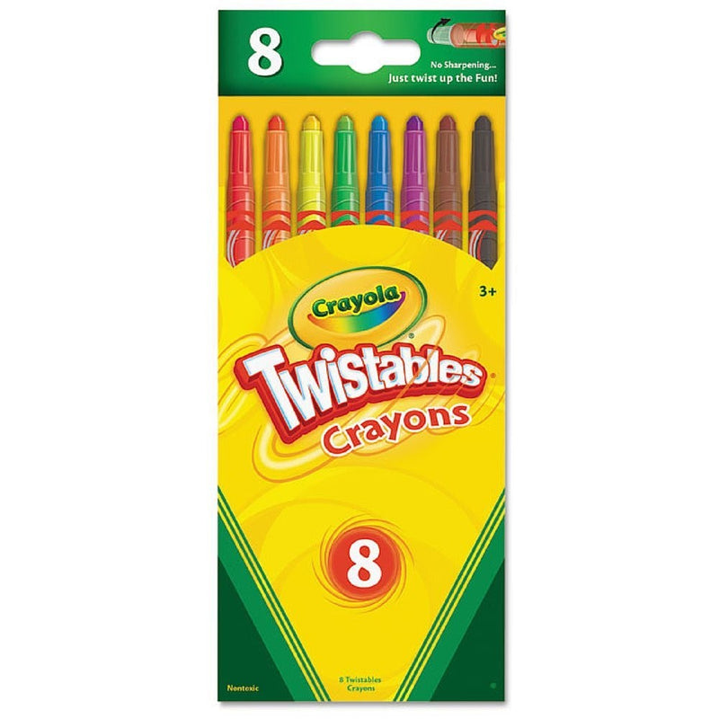 Twistable Crayons, 8 Traditional Colors/Set, Total 12 Sets