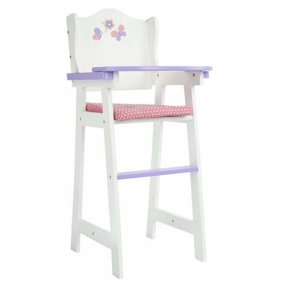 Olivia's Little World Princess Baby Doll Furniture - Baby High Chair (White) | Wooden 18 inch Doll Furniture
