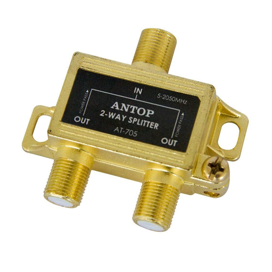 ANTOP Coaxial Cable Splitter Ultra Mini Distribution for Satellite TV Antenna Signals 2GHz- 5-2050MHz (AT-705)