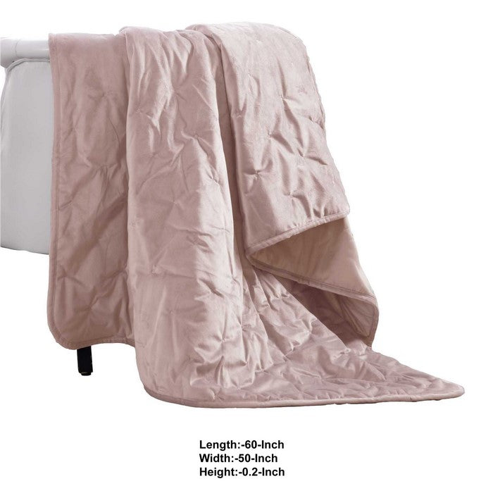 Rocamadour Faux Velvet Throw with Embroidered Details The Urban Port, Pink