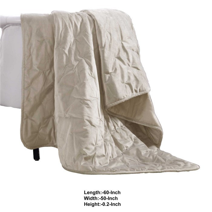 Rocamadour Faux Velvet Throw with Embroidered Details The Urban Port, Gold