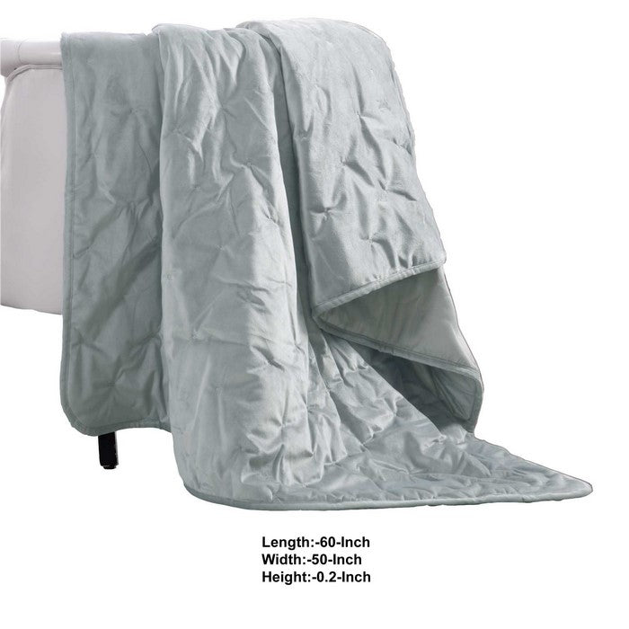 Rocamadour Faux Velvet Throw with Embroidered Details The Urban Port, Blue
