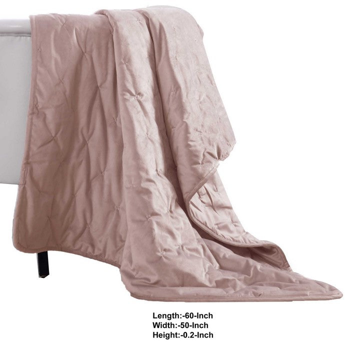Ansouis Faux Velvet Throw with Cross Stitch Details The Urban Port, Pink