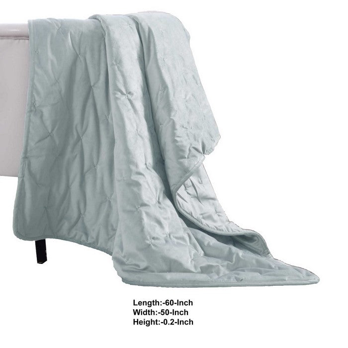 Ansouis Faux Velvet Throw with Cross Stitch Details The Urban Port, Blue