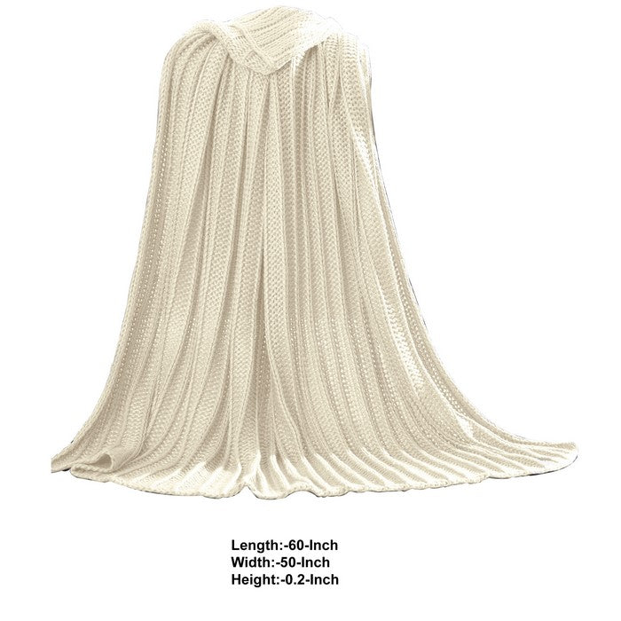 Gers Knitted Throw with Woven Metallic Threads The Urban Port, White