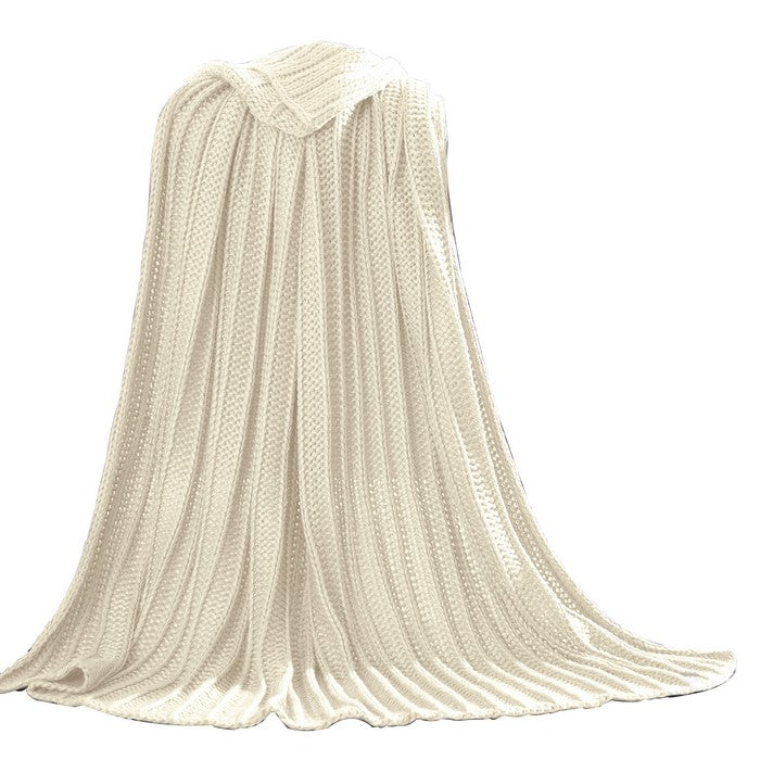 Gers Knitted Throw with Woven Metallic Threads The Urban Port, White