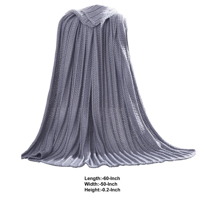 Gers Knitted Throw with Woven Metallic Threads The Urban Port, Blue