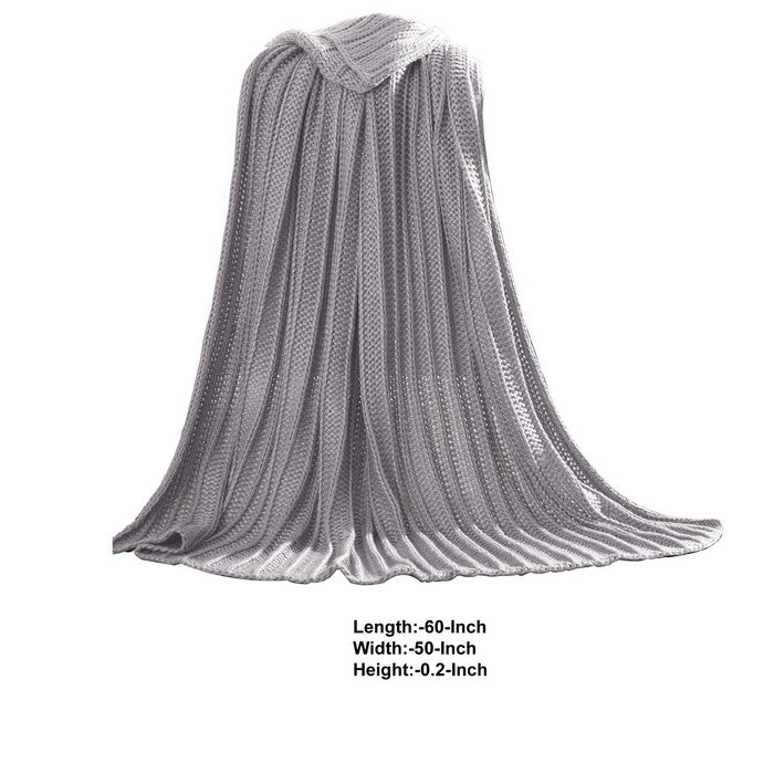 Gers Knitted Throw with Woven Metallic Threads The Urban Port, Gray