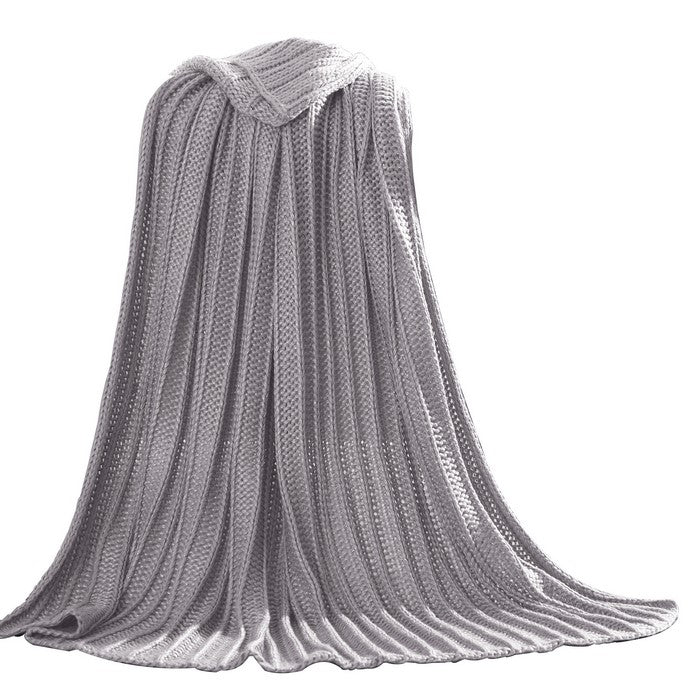 Gers Knitted Throw with Woven Metallic Threads The Urban Port, Gray