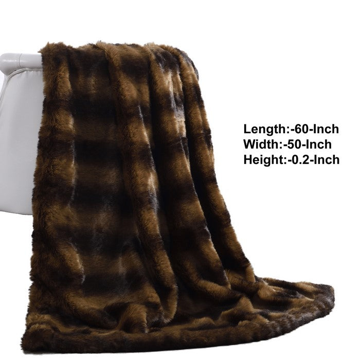 Eus Acrylic Fur Reverse Flannel Throw The Urban Port, Brown