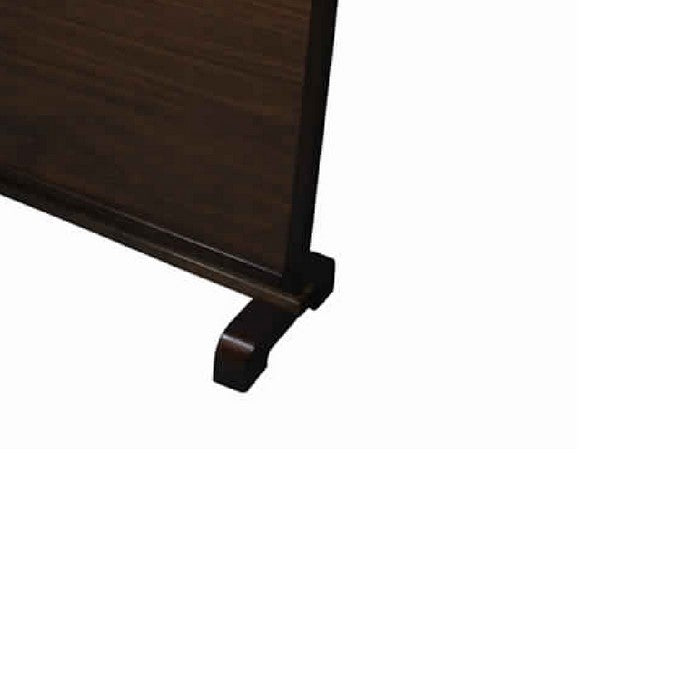Mahogany Wood and Paper Room Divider with Grid Pattern,White and Brown