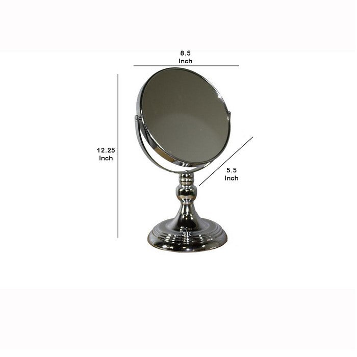 Metal Magnifying Makeup Mirror with 3X Magnification, Silver