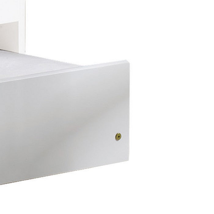 Wooden Twin Size Trundle Bed with Caster Wheels, White