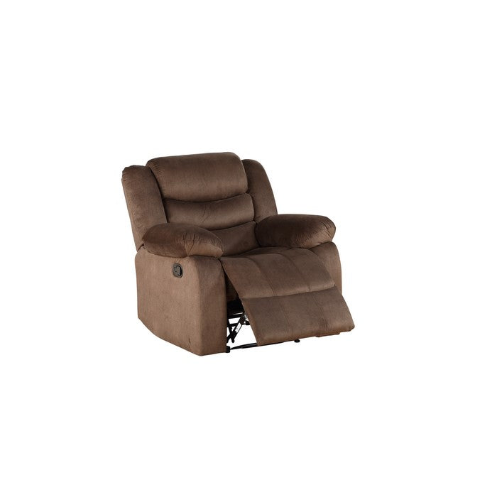 Contemporary Style Fabric Upholstered Wooden Recliner Chair, Brown