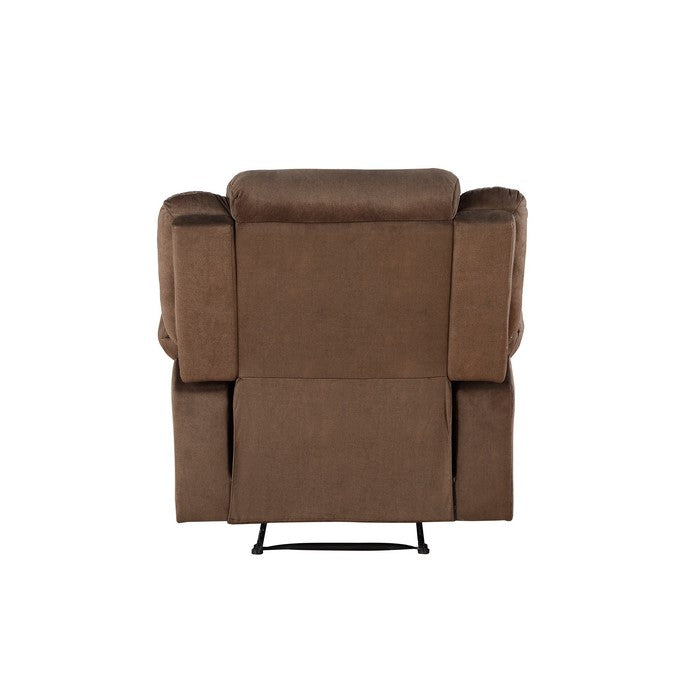Contemporary Style Fabric Upholstered Wooden Recliner Chair, Brown