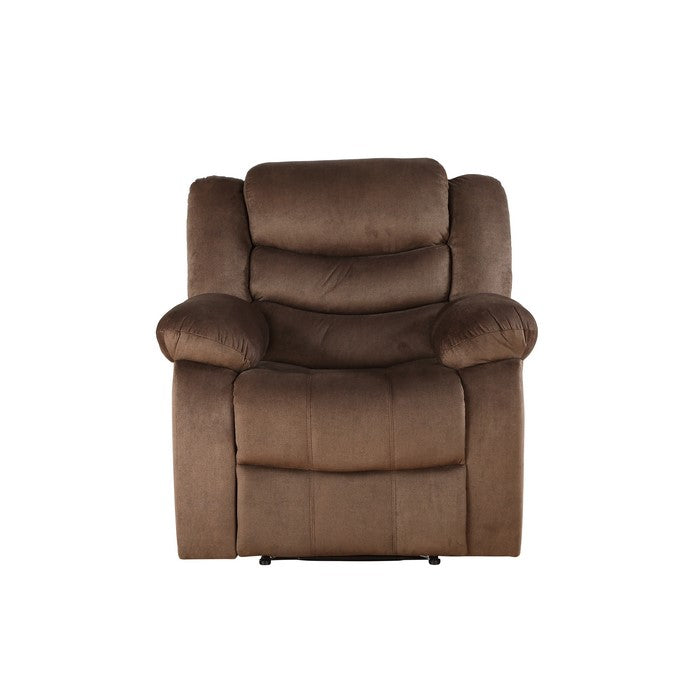 Contemporary Style Fabric Upholstered Wooden Recliner Chair, Brown