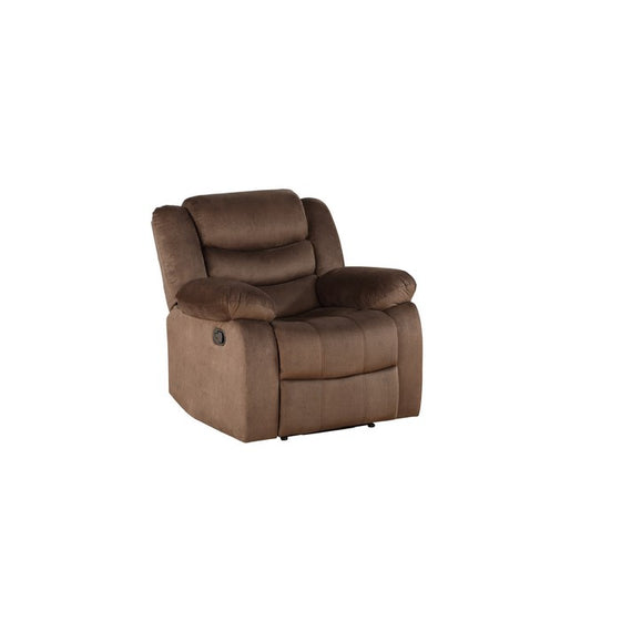 Contemporary Style Fabric Upholstered Wooden Recliner Chair, Brown