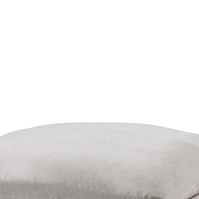Contemporary Style Fabric Upholstered Modular Ottoman, White