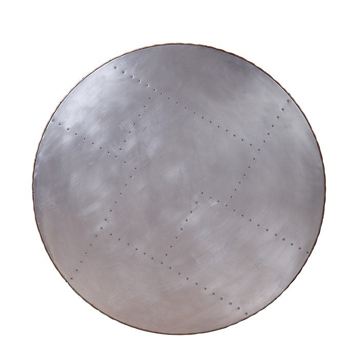 Round Metal Coffee Table with Airy Design Base, Large, Multicolor