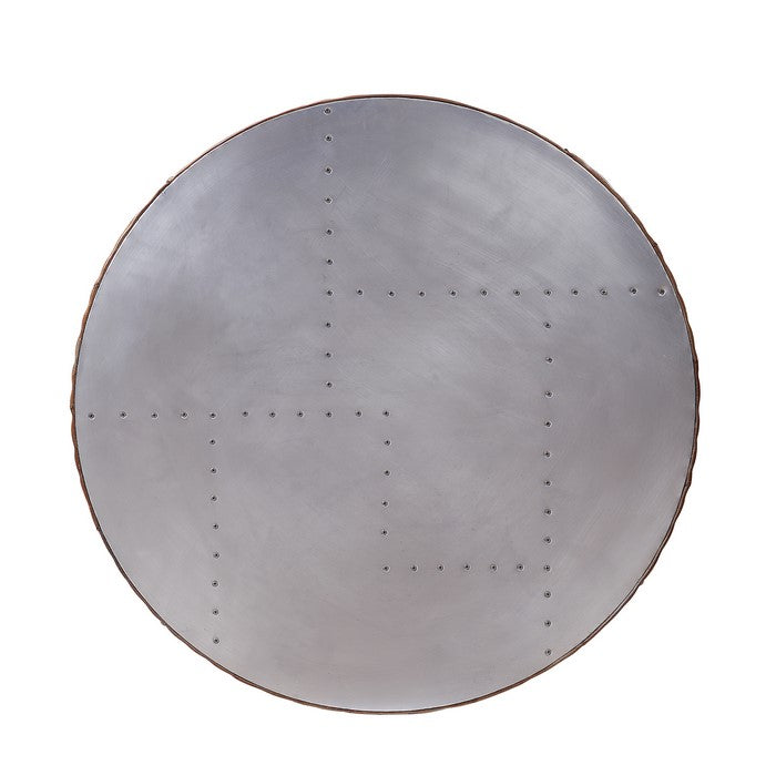 Round Metal Coffee Table with Airy Design Base, Small, Multicolor