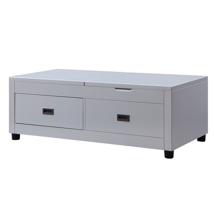 Coffee Table with Top Lift and Reversible Lid Tray, Light Gray