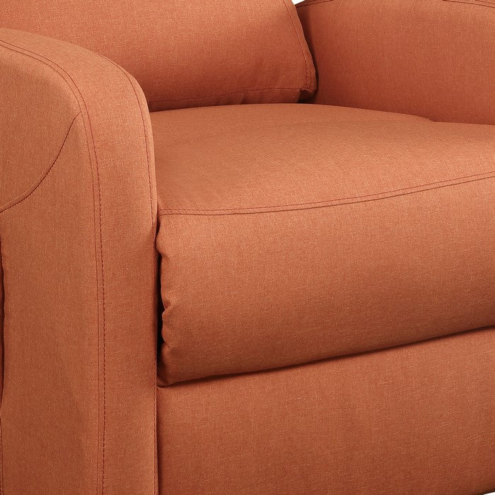 Fabric Upholstered Wooden Recliner with Power Lift Mechanism, Orange