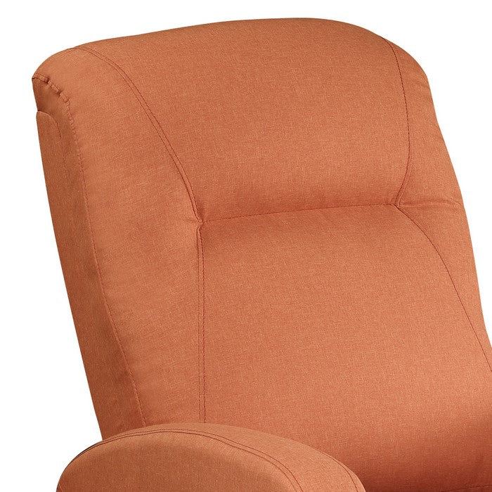 Fabric Upholstered Wooden Recliner with Power Lift Mechanism, Orange