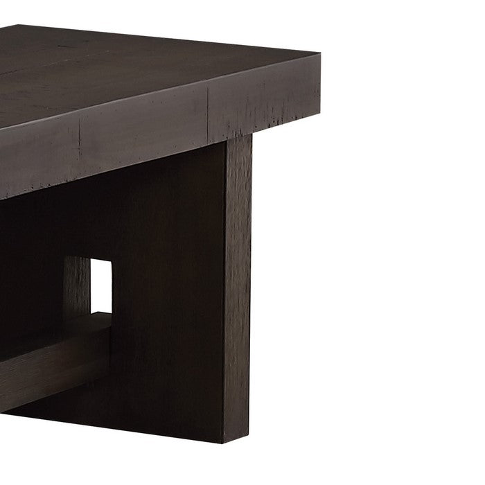 Transitional Style Wooden Bench with Trestle Base, Brown
