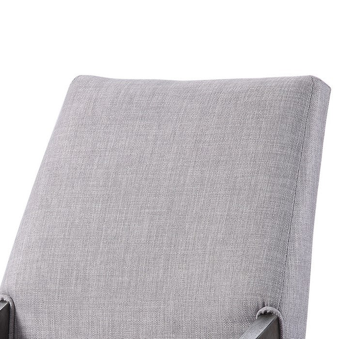 Wood and fabric Upholstered Dining Chairs, Set of 2, Gray and Black
