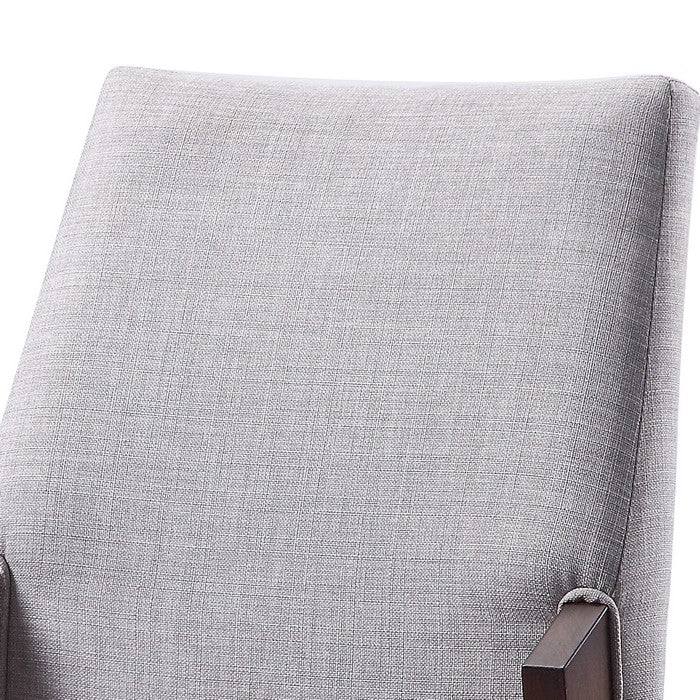 Wood and fabric Upholstered Dining Chairs, Set of 2, Gray and Brown