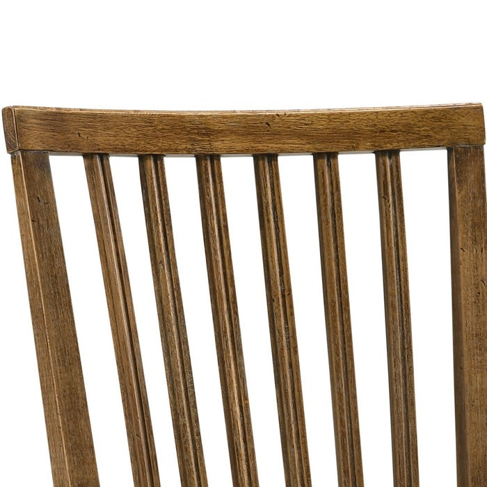 Wooden Dining Side Chairs with Tapered Legs, Beige and Brown