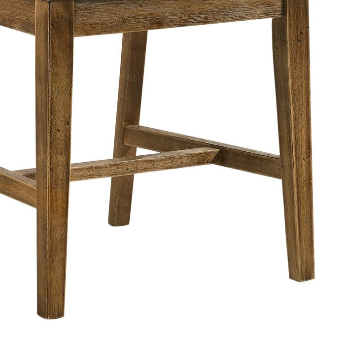Wooden Dining Side Chairs with Tapered Legs, Beige and Brown