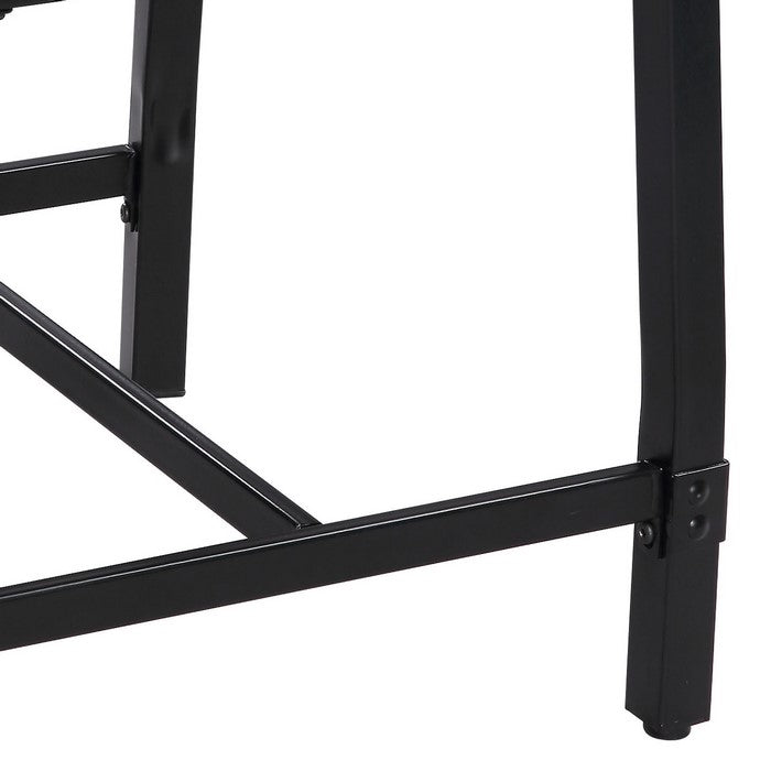 Wood and Metal Dining Side Chairs, Set of 2, Brown and Black